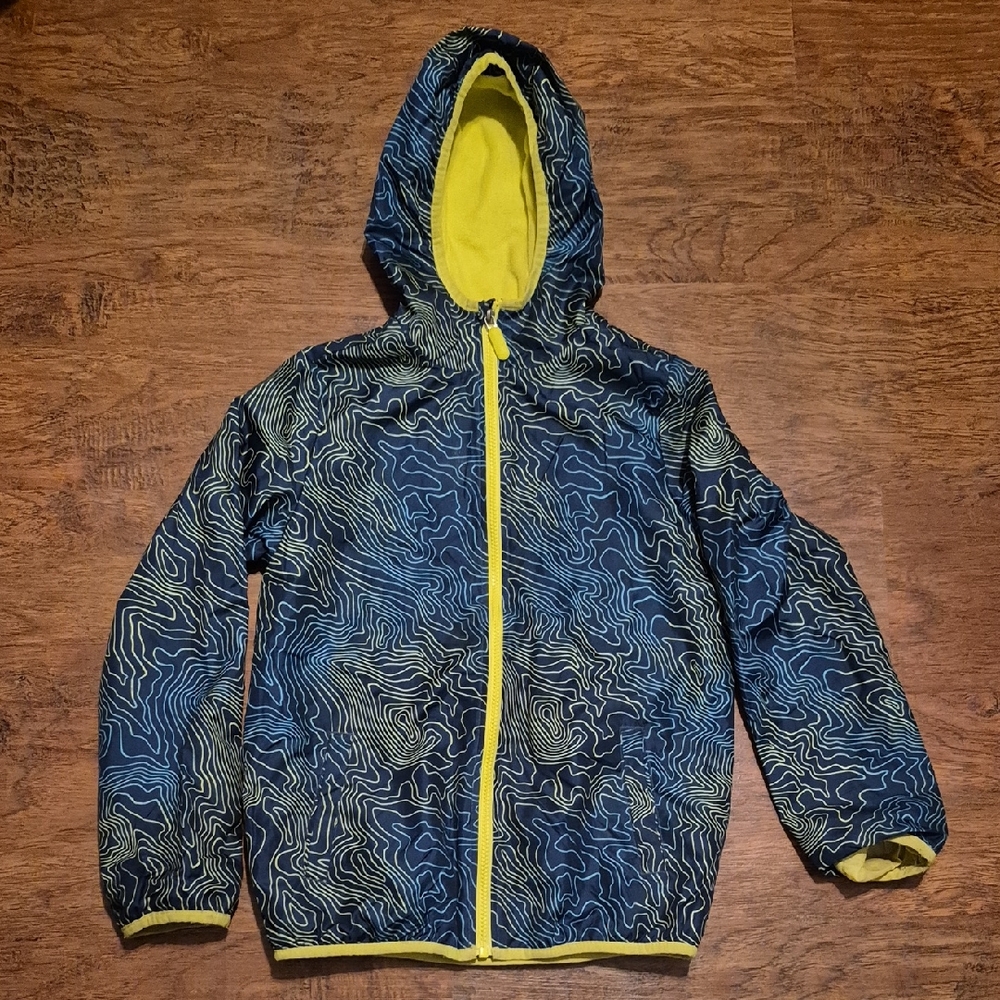 Navy and Yellow Hooded Jacket Size M